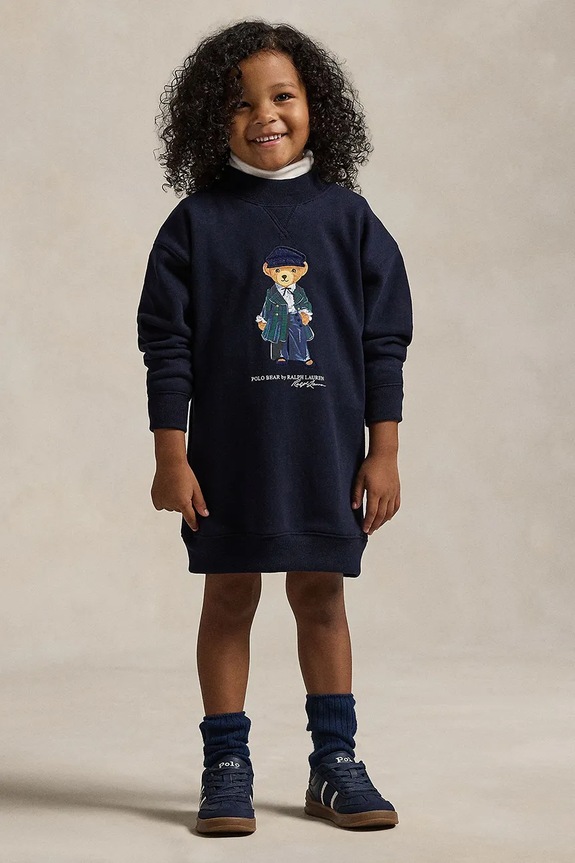 Dívčí šaty Polo Ralph Lauren mini námořnická modř 312952155001