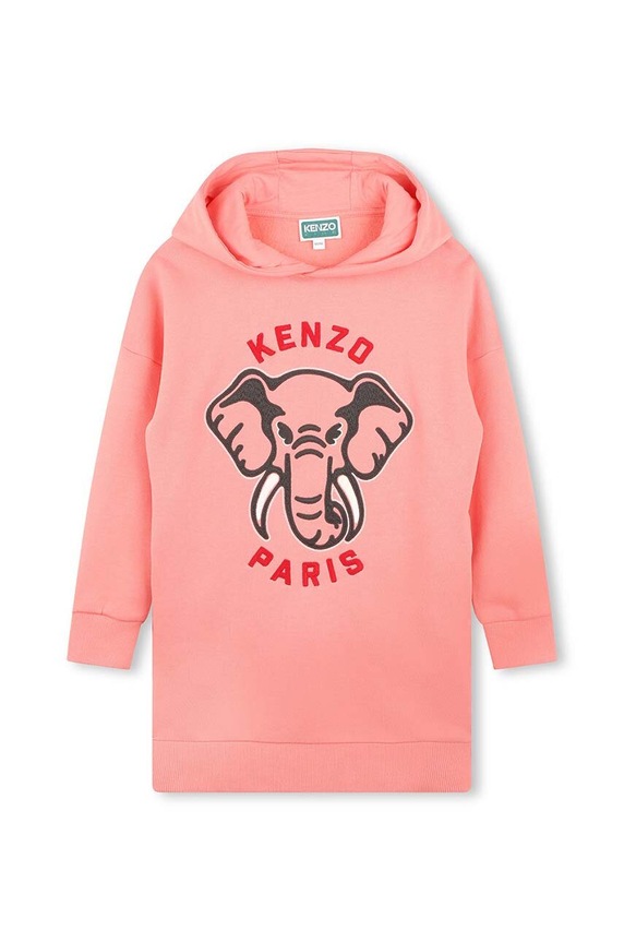 Παιδικό βαμβακερό φόρεμα Kenzo Kids K60660.114.138 ροζ AW24