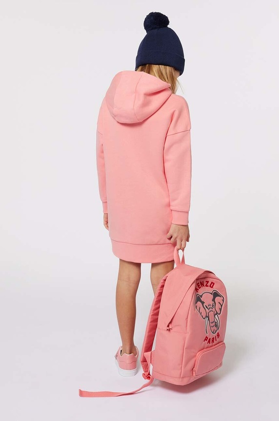Παιδικό βαμβακερό φόρεμα Kenzo Kids ροζ K60660.114.138