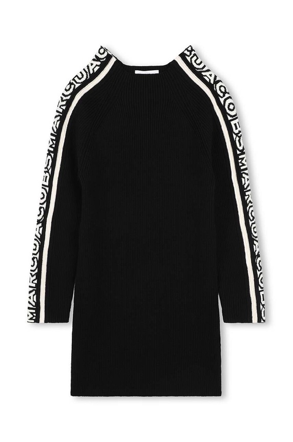 Παιδικό φόρεμα από μαλλί Marc Jacobs λεπτό μοτίβο μαύρο W60235.86.108