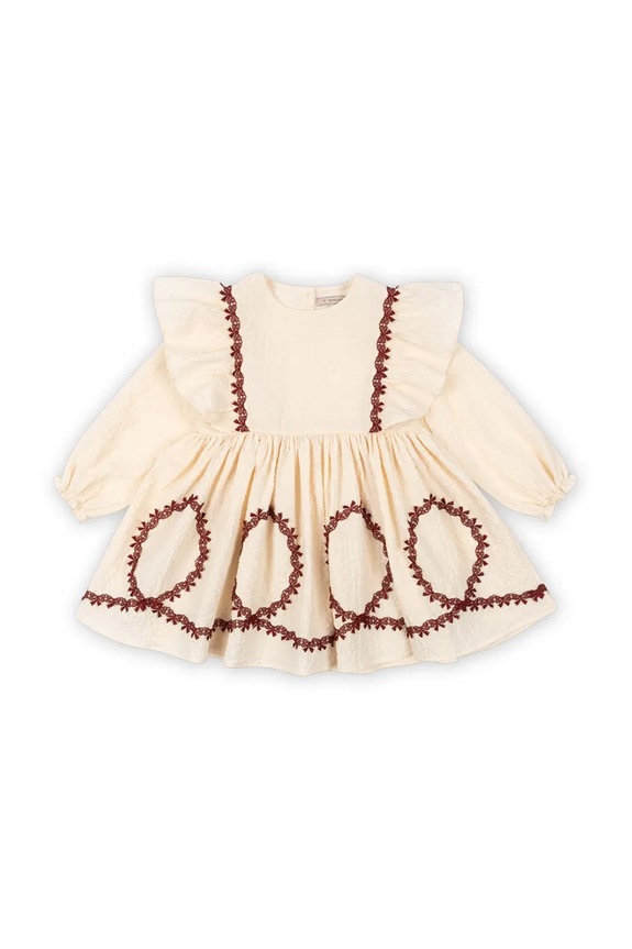 Dívčí šaty Konges Sløjd FEE DRESS GOTS KS101973 béžová AW24