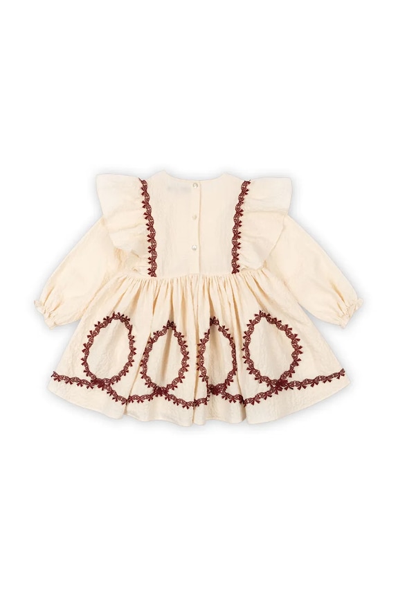 DÍVKA Dívčí šaty Konges Sløjd FEE DRESS GOTS KS101973 béžová