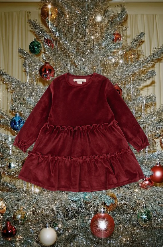 Konges Sløjd rochie fete JINGLE DRESS GRS KS101995 rosu