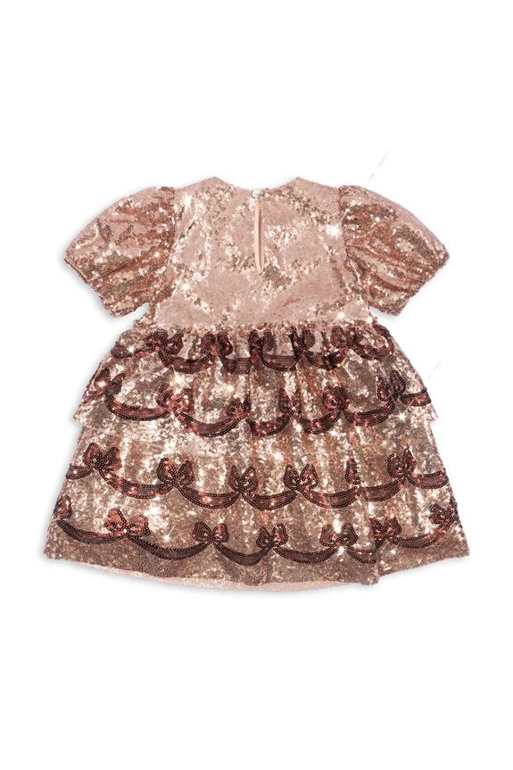 Djevojčice Dječja haljina Konges Sløjd STARLA BOW WOW DRESS KS102116 zlatna