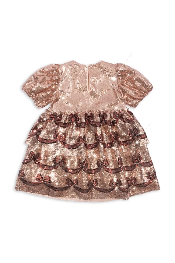 Djevojčice Dječja haljina Konges Sløjd STARLA BOW WOW DRESS KS102116 zlatna