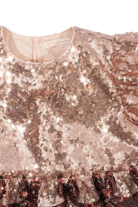 Dječja haljina Konges Sløjd STARLA BOW WOW DRESS KS102116 zlatna