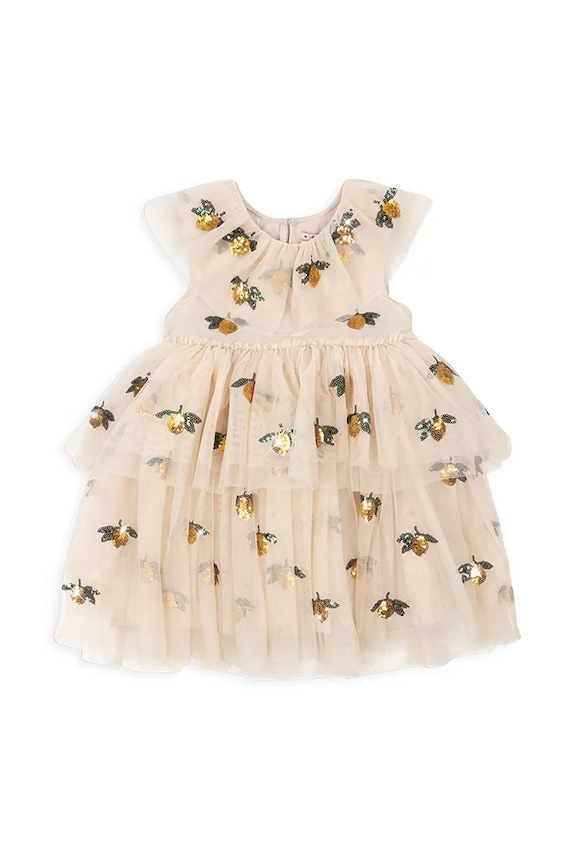 Παιδικό φόρεμα Konges Sløjd YVONNE FAIRY DRESS στρογγυλό μπεζ KS102156