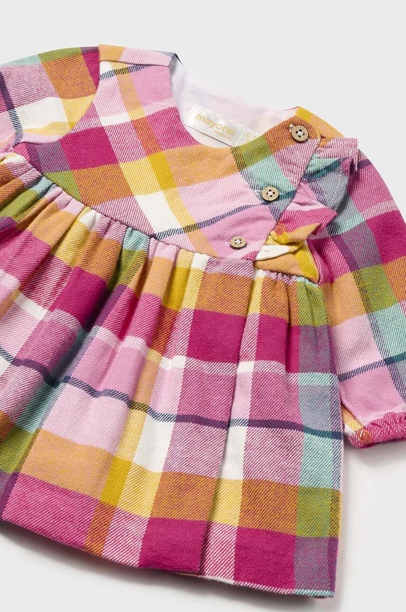 Βρεφικό βαμβακερό φόρεμα Mayoral Newborn 2813.2T.Newborn.9BYH ροζ AW24