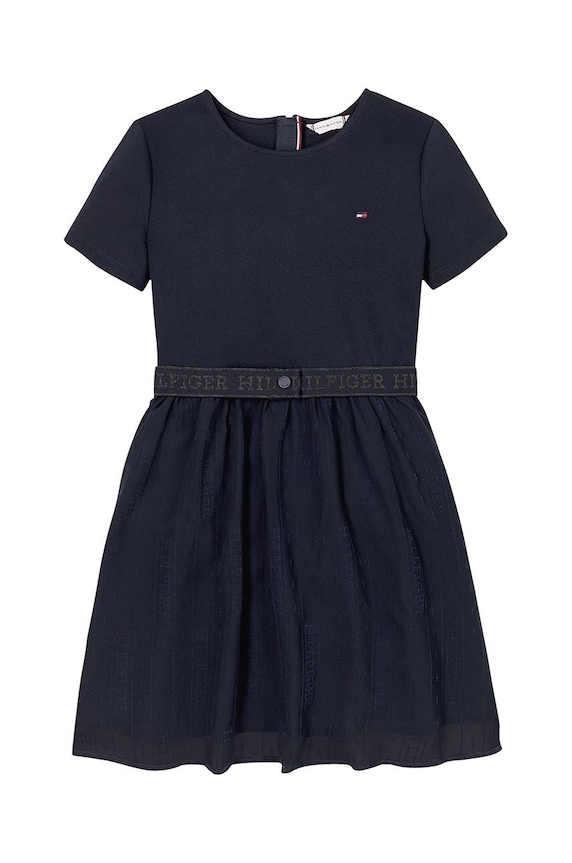Dívčí šaty Tommy Hilfiger KG0KG08197.9BYH.104.122 námořnická modř AW24