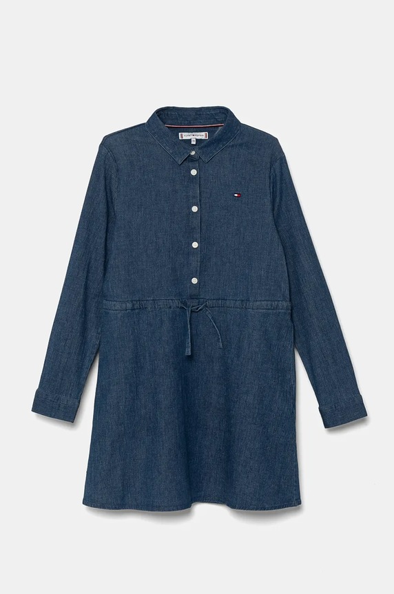 Детска дънкова рокля Tommy Hilfiger еластичен тъмносин KG0KG08501.9BYH.