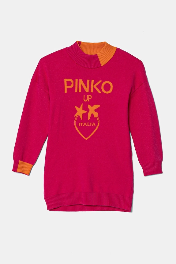 Dievčenské šaty Pinko Up pletenina ružová F4PIBGDR109