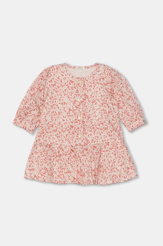 Бебешка рокля United Colors of Benetton вискоза розов 4WUAAV00L.W.Seasonal