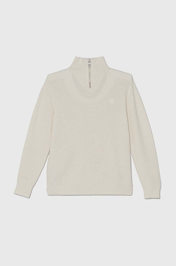 Detský bavlnený sveter Calvin Klein Jeans IB0IB02153.9BYH béžová AW24
