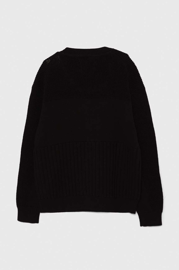 Παιδικό βαμβακερό πουλόβερ Calvin Klein Jeans IB0IB02156.9BYH μαύρο AW24