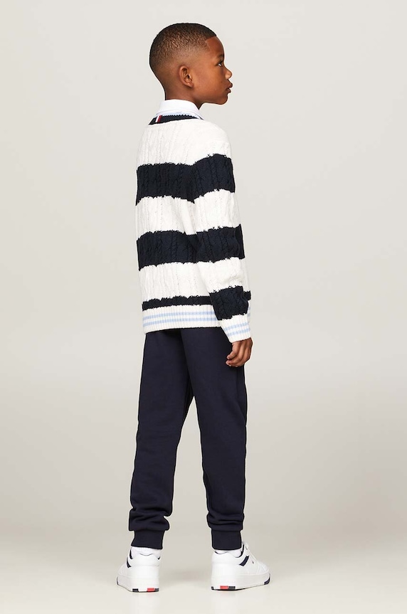 Detský sveter Tommy Hilfiger KB0KB09075.9BYH.116.122 tmavomodrá