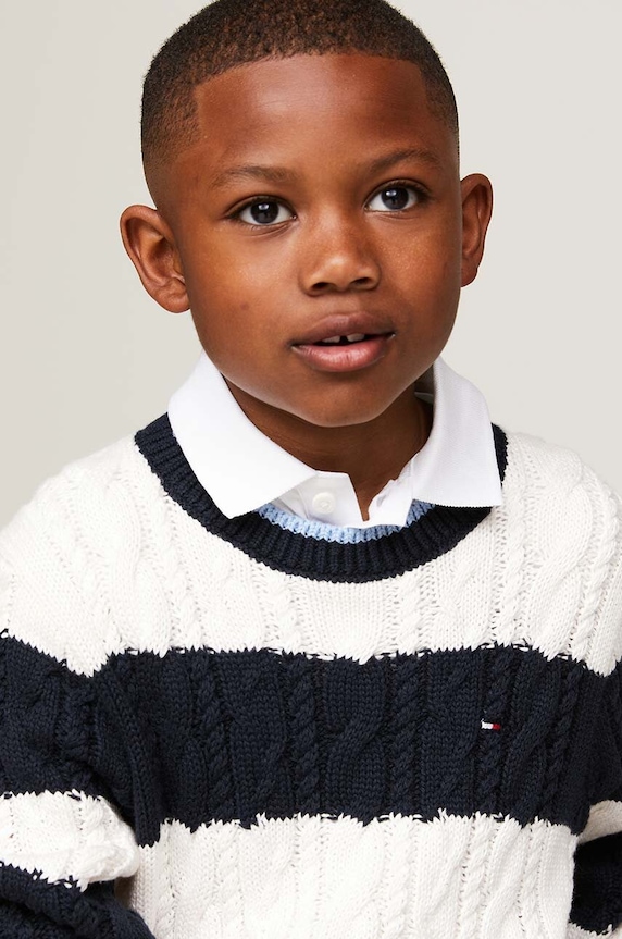Chłopiec Tommy Hilfiger sweter dziecięcy KB0KB09075.9BYH.128.176 granatowy