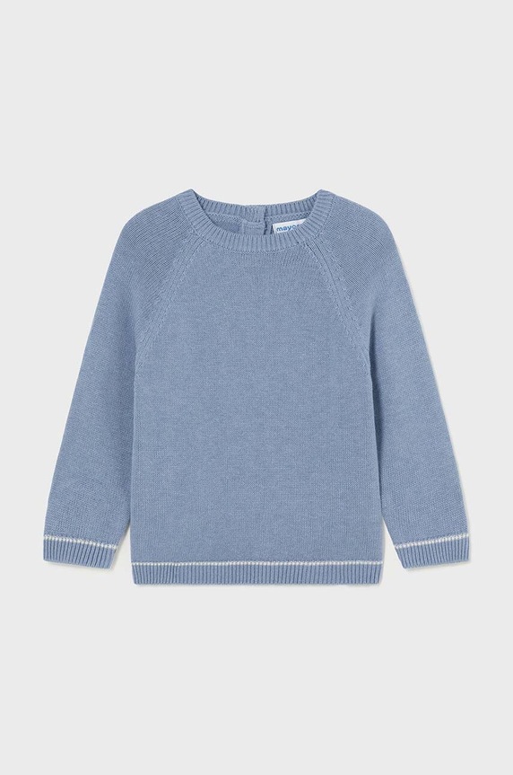 Mayoral sweter z domieszką wełny dziecięcy z domieszką wełny niebieski 351.3G.Baby.9BYH