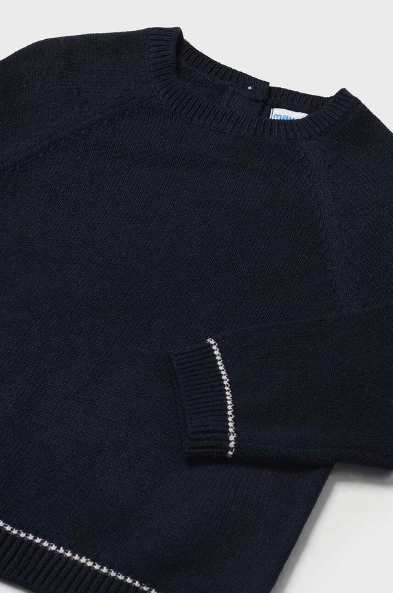 Mayoral sweter z domieszką wełny dziecięcy 351.3G.Baby.9BYH granatowy AW24