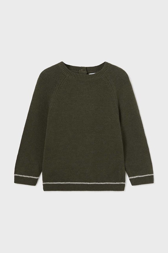 Mayoral sweter z domieszką wełny dziecięcy z domieszką wełny zielony 351.3G.Baby.9BYH