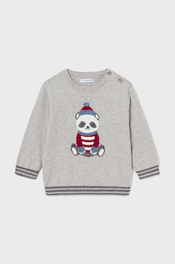 Mayoral sweter z domieszką wełny niemowlęcy 2313.3C.Baby.9BYH szary AW24