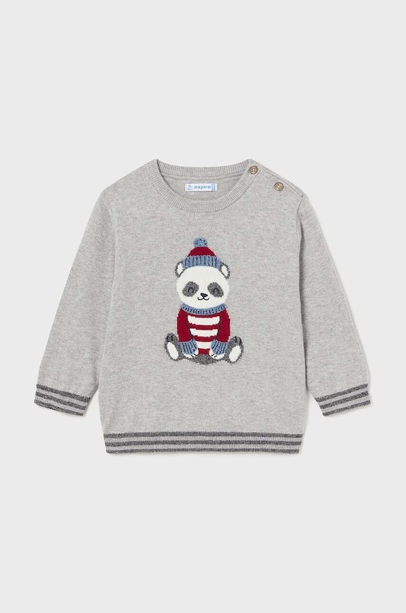 Mayoral sweter z domieszką wełny niemowlęcy 2313.3C.Baby.9BYH szary AW24