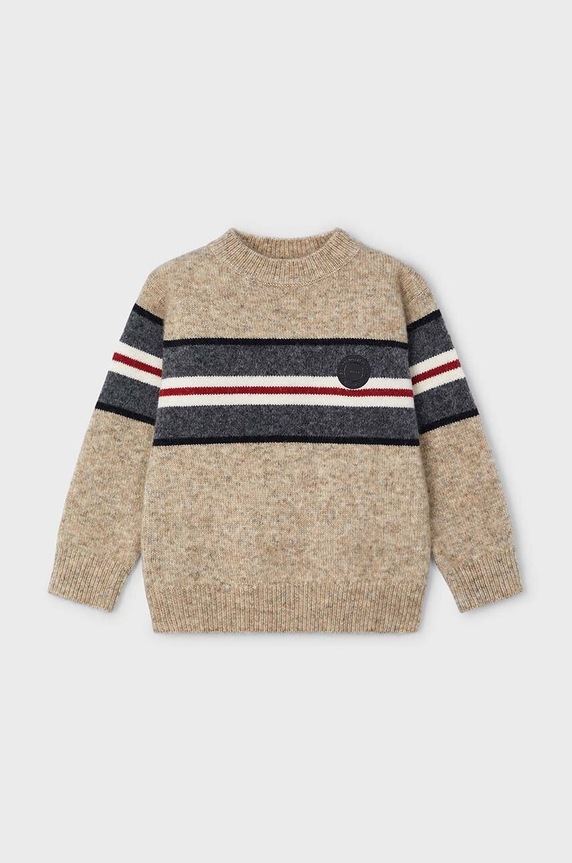 Mayoral sweter z domieszką wełny dziecięcy z domieszką wełny beżowy 4334.5A.Mini.9BYH