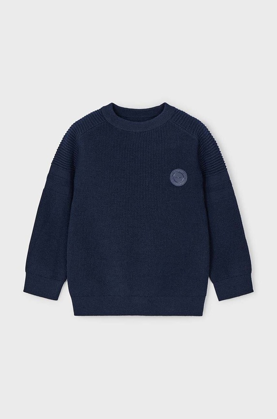 Mayoral sweter z domieszką wełny dziecięcy 4337.5C.Mini.9BYH granatowy AW24