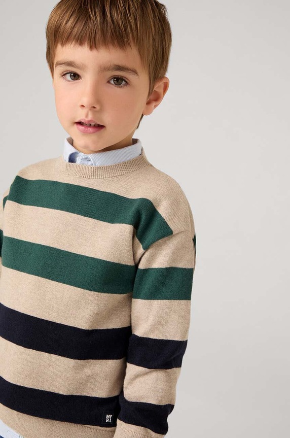 Mayoral sweter z domieszką wełny dziecięcy zielony 4338.5C.Mini.9BYH