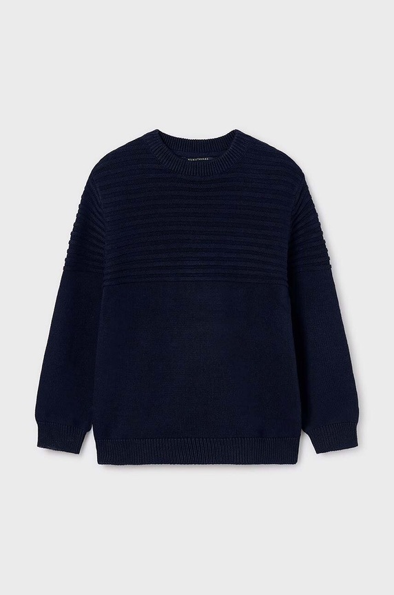 Mayoral sweter bawełniany dziecięcy 7392.7C.Junior.9BYH granatowy AW24