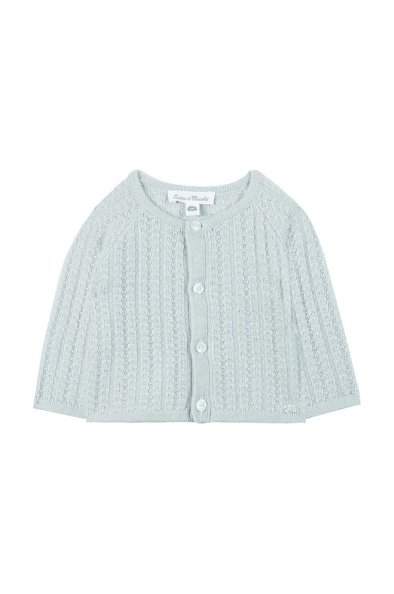 Tartine et Chocolat kardigan wełniany dziecięcy TZ18020.80.86 niebieski AW24