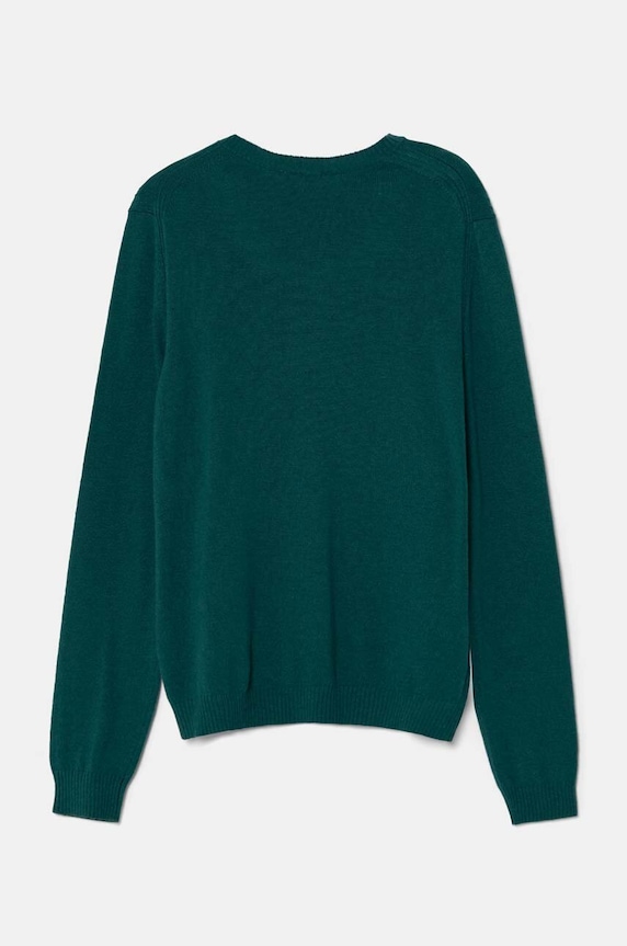 Detský sveter s prímesou vlny United Colors of Benetton 1032C106W.G.Seasonal zelená AW24