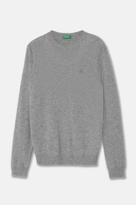 Detský sveter s prímesou vlny United Colors of Benetton melanž sivá 1032C106W.G.Seasonal