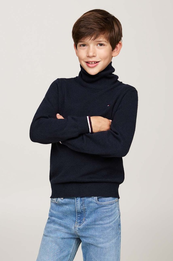 Dětský svetr Tommy Hilfiger středně silná námořnická modř KB0KB09248.9BYH.128.176