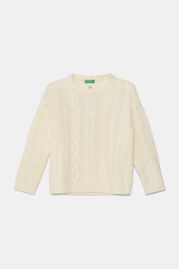 Παιδικό μάλλινο πουλόβερ United Colors of Benetton μαλλί μπεζ 1344C107G.G.Seasonal
