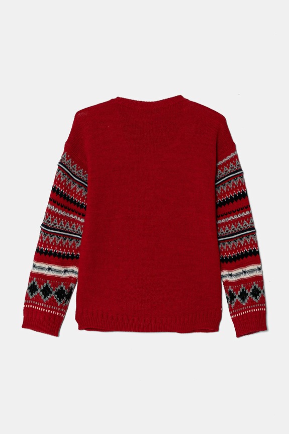 Detský sveter s prímesou vlny United Colors of Benetton 1076Q107J.G.Seasonal červená AW24