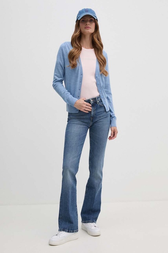 Вълнена жилетка Tommy Hilfiger WW0WW42140 син AW24
