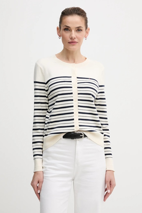 Πλεκτή ζακέτα Tommy Hilfiger μπεζ WW0WW42370