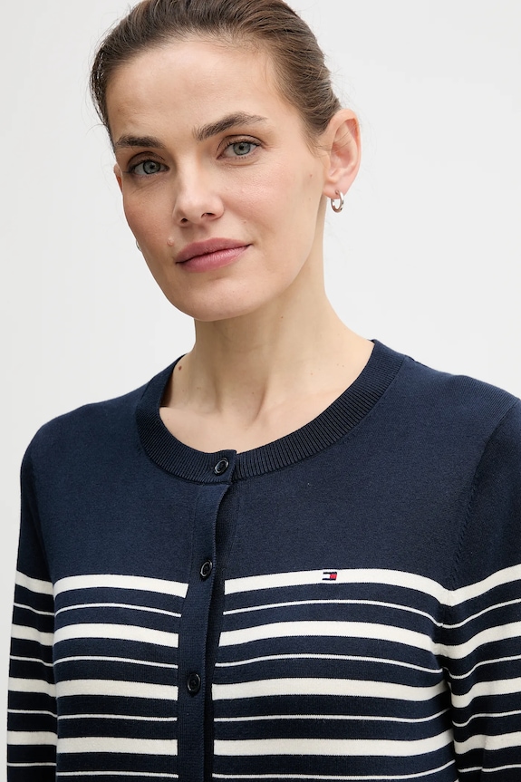 Πλεκτή ζακέτα Tommy Hilfiger σκούρο μπλε WW0WW42370