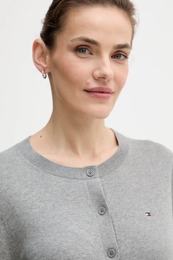 Πλεκτή ζακέτα Tommy Hilfiger γκρί WW0WW42370