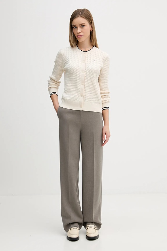 Tommy Hilfiger kardigan bawełniany WW0WW43329 beżowy SS26