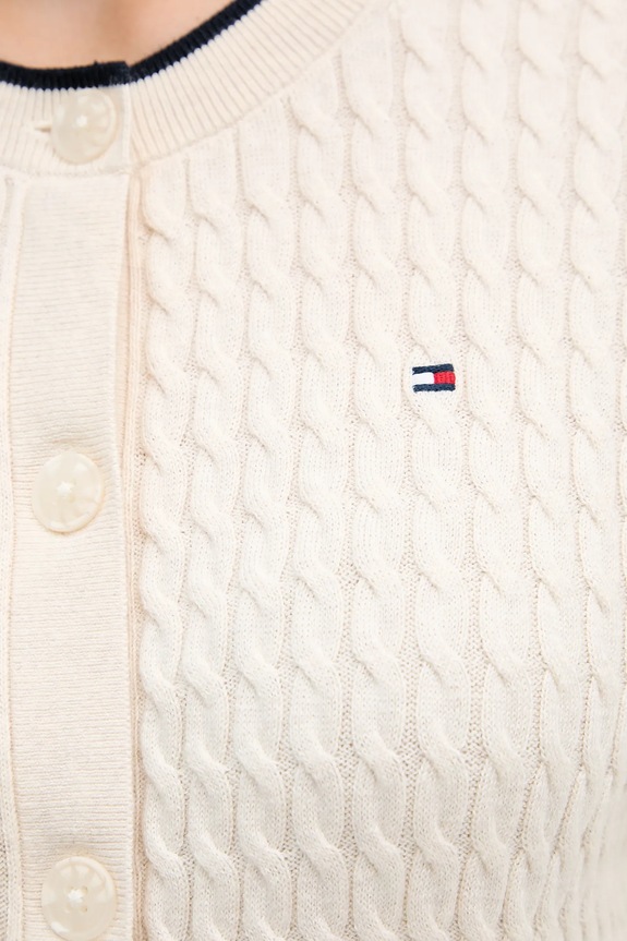 Tommy Hilfiger kardigan bawełniany WW0WW43329 beżowy