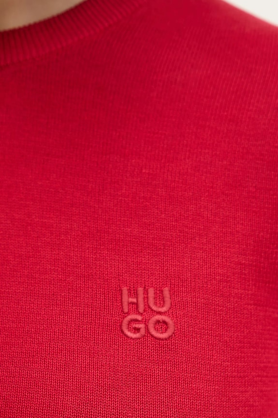 Bavlnený sveter HUGO Scallia 50514296 červená