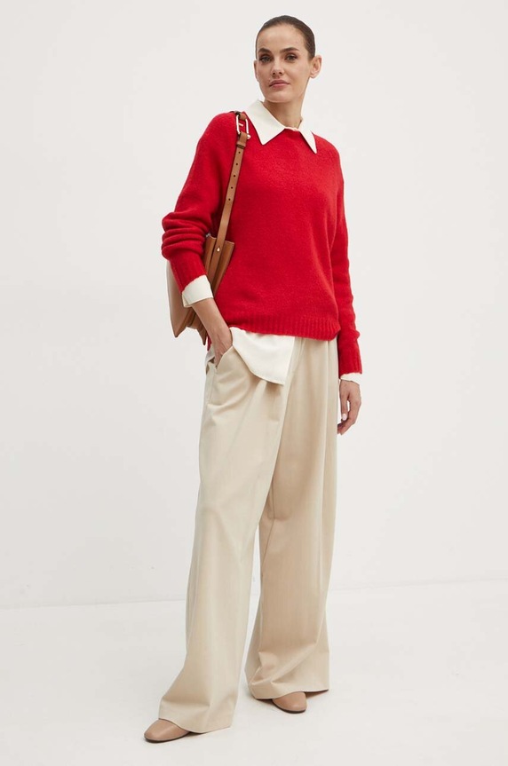 Svetr z vlněné směsi Weekend Max Mara 2425366111600 červená AW24