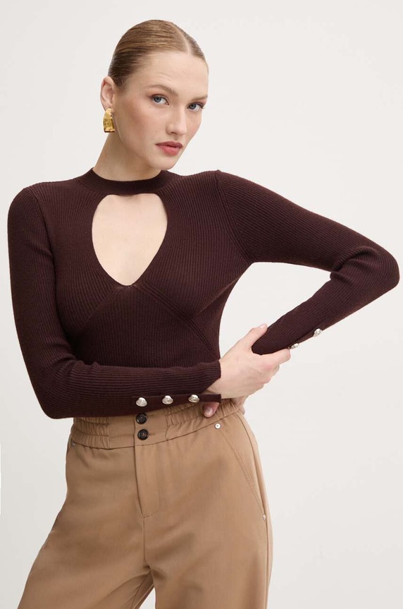 Pinko sweter wełniany brązowy 104015.A15S