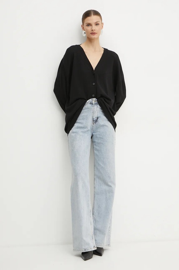 Pinko kardigan wełniany 104049.A1A7 czarny AW24
