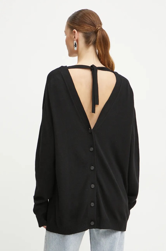 Pinko kardigan wełniany czarny 104049.A1A7