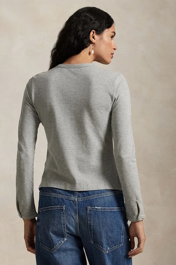 Polo Ralph Lauren camicia a maniche lunghe 211941175 grigio AW25