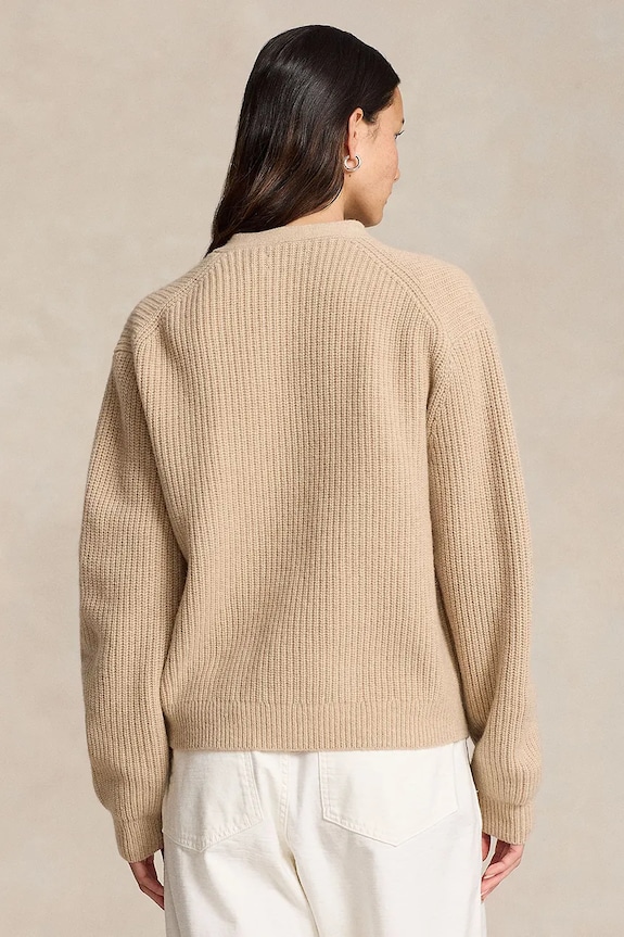 Μάλλινη ζακέτα Polo Ralph Lauren 211944515 μπεζ AW24