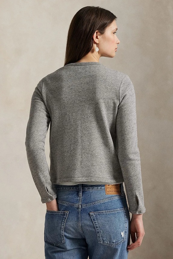 Πλεκτή ζακέτα Polo Ralph Lauren 211955298 γκρί SS26