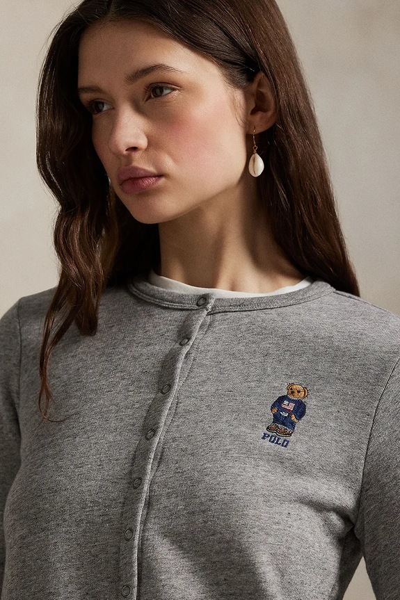 Πλεκτή ζακέτα Polo Ralph Lauren γκρί 211955298